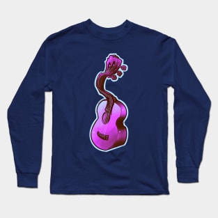 purple acoustic guitar, psychedelic 70s style Long Sleeve T-Shirt